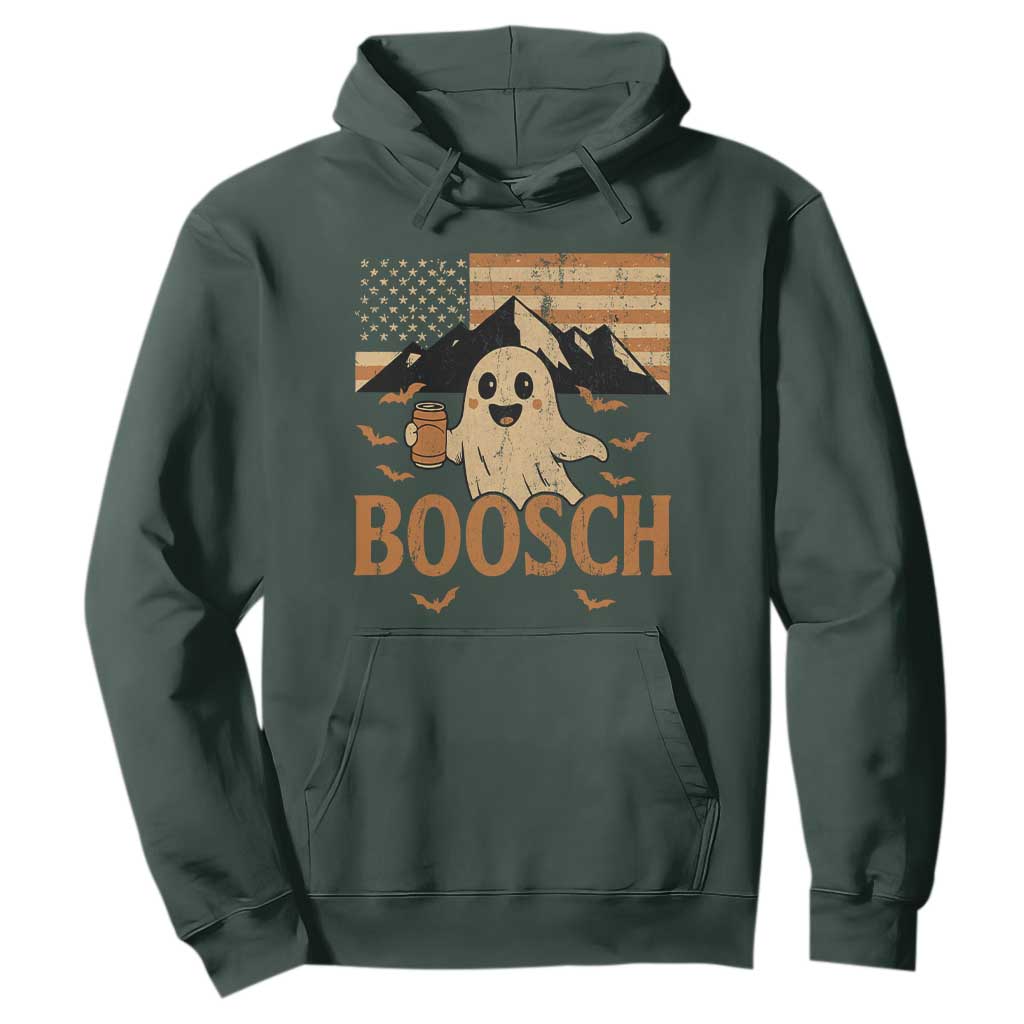 Funny Ghost Boosch Beer Halloween Hoodie Vintage American Flag TS11 Dark Forest Green Print Your Wear