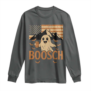 Funny Ghost Boosch Beer Halloween Long Sleeve Shirt Vintage American Flag TS11 Dark Heather Print Your Wear
