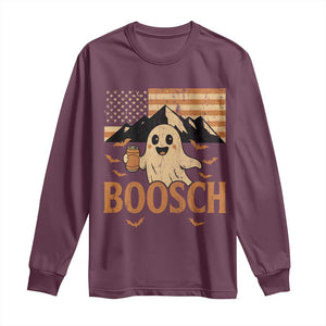 Funny Ghost Boosch Beer Halloween Long Sleeve Shirt Vintage American Flag TS11 Maroon Print Your Wear