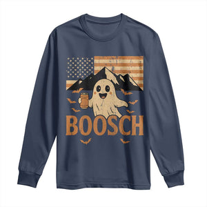 Funny Ghost Boosch Beer Halloween Long Sleeve Shirt Vintage American Flag TS11 Navy Print Your Wear