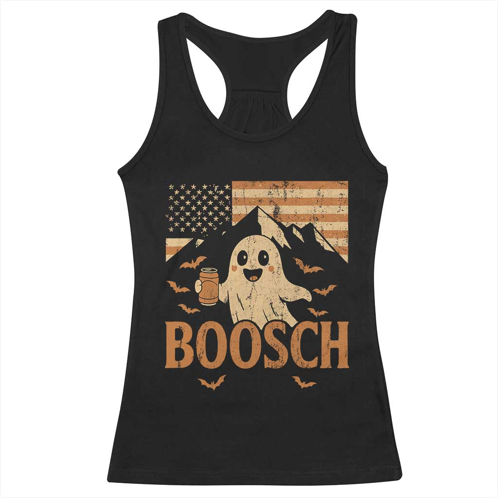 Funny Ghost Boosch Beer Halloween Racerback Tank Top Vintage American Flag TS11 Black Print Your Wear