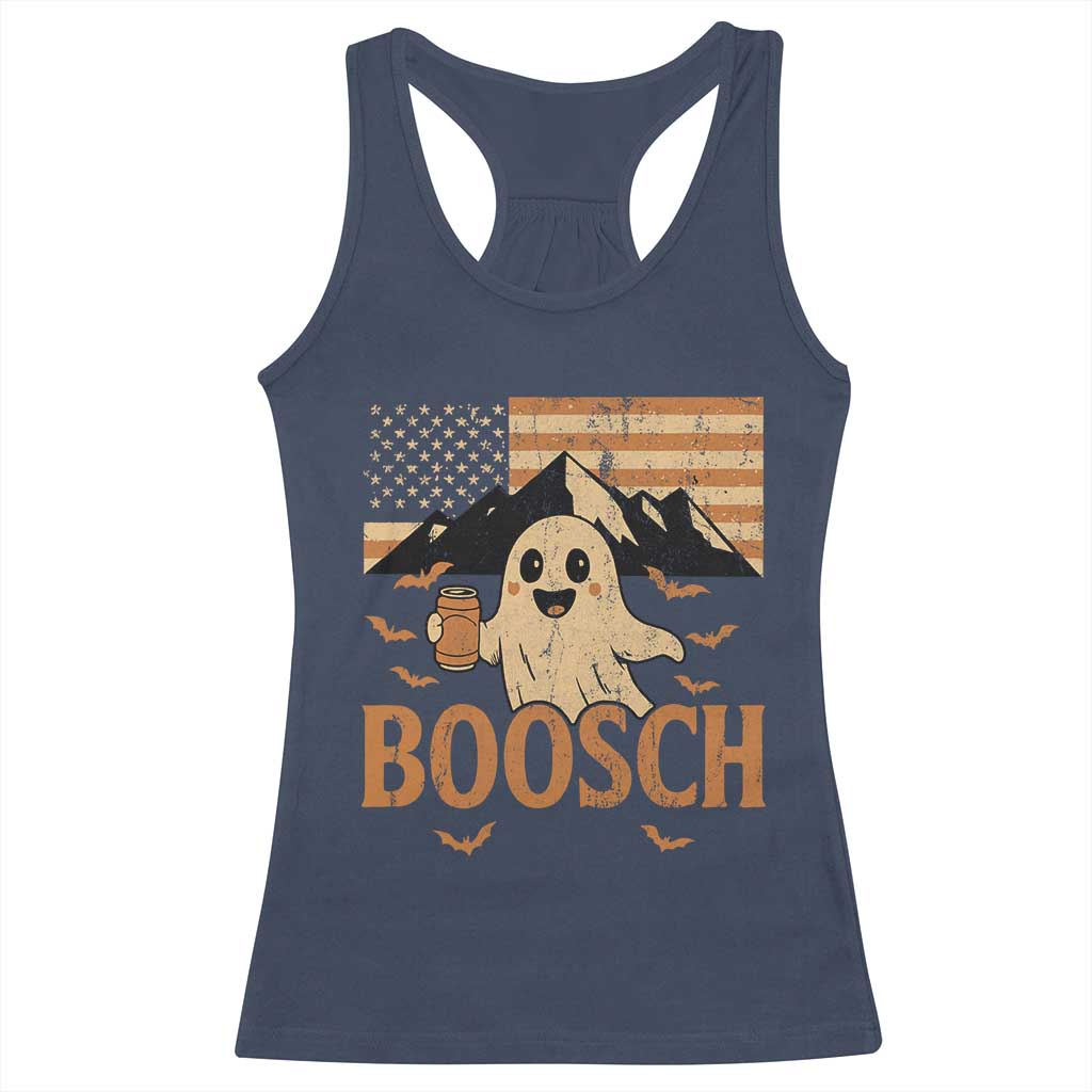 Funny Ghost Boosch Beer Halloween Racerback Tank Top Vintage American Flag TS11 Navy Print Your Wear