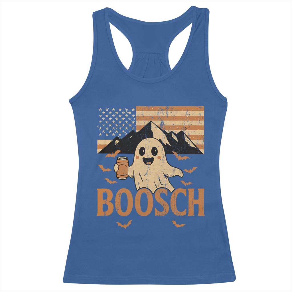 Funny Ghost Boosch Beer Halloween Racerback Tank Top Vintage American Flag TS11 Royal Blue Print Your Wear