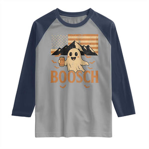 Funny Ghost Boosch Beer Halloween Raglan Shirt Vintage American Flag TS11 Sport Gray Navy Print Your Wear