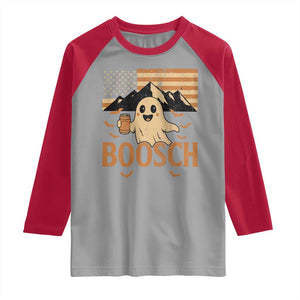 Funny Ghost Boosch Beer Halloween Raglan Shirt Vintage American Flag TS11 Sport Gray Red Print Your Wear