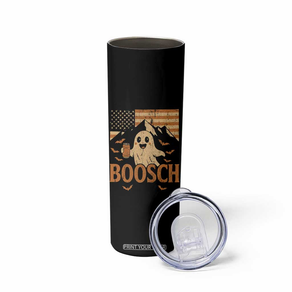 Funny Ghost Boosch Beer Halloween Skinny Tumbler Vintage American Flag TS11 Print Your Wear