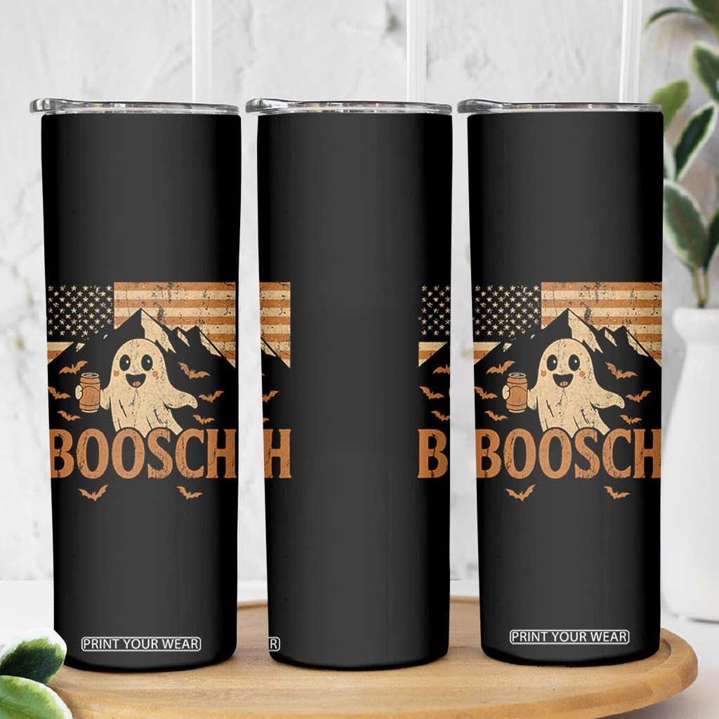 Funny Ghost Boosch Beer Halloween Skinny Tumbler Vintage American Flag TS11 Print Your Wear