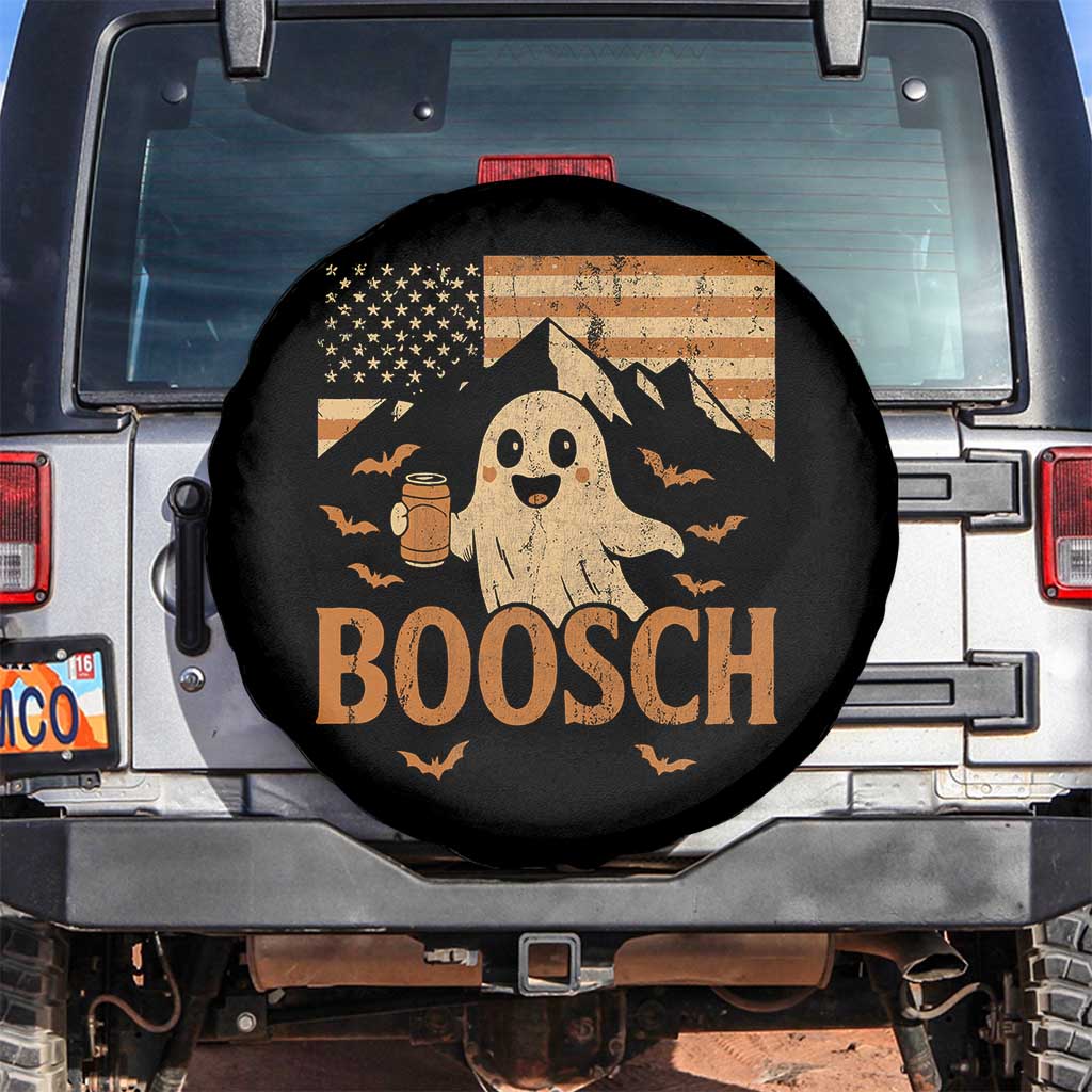 Funny Ghost Boosch Beer Halloween Spare Tire Cover Vintage American Flag TS11 No hole Black Print Your Wear