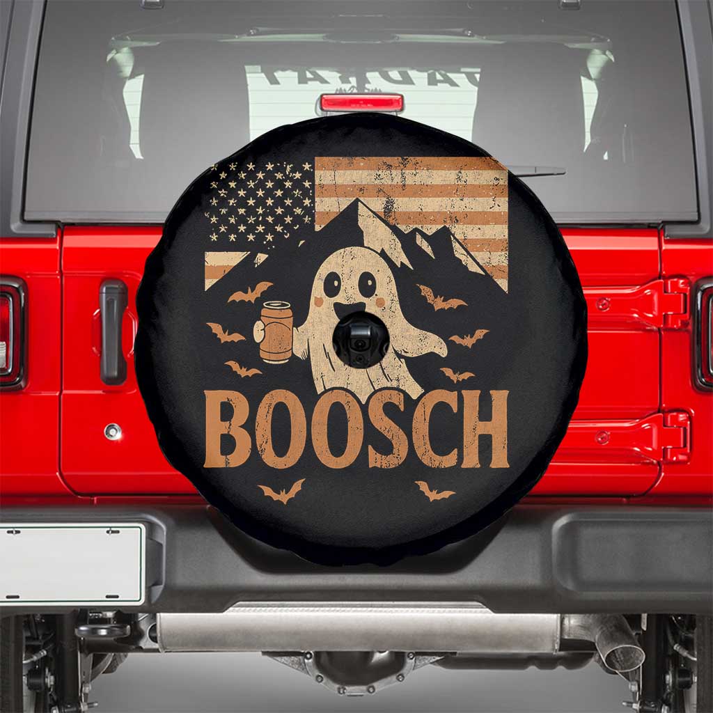 Funny Ghost Boosch Beer Halloween Spare Tire Cover Vintage American Flag TS11 Black Print Your Wear