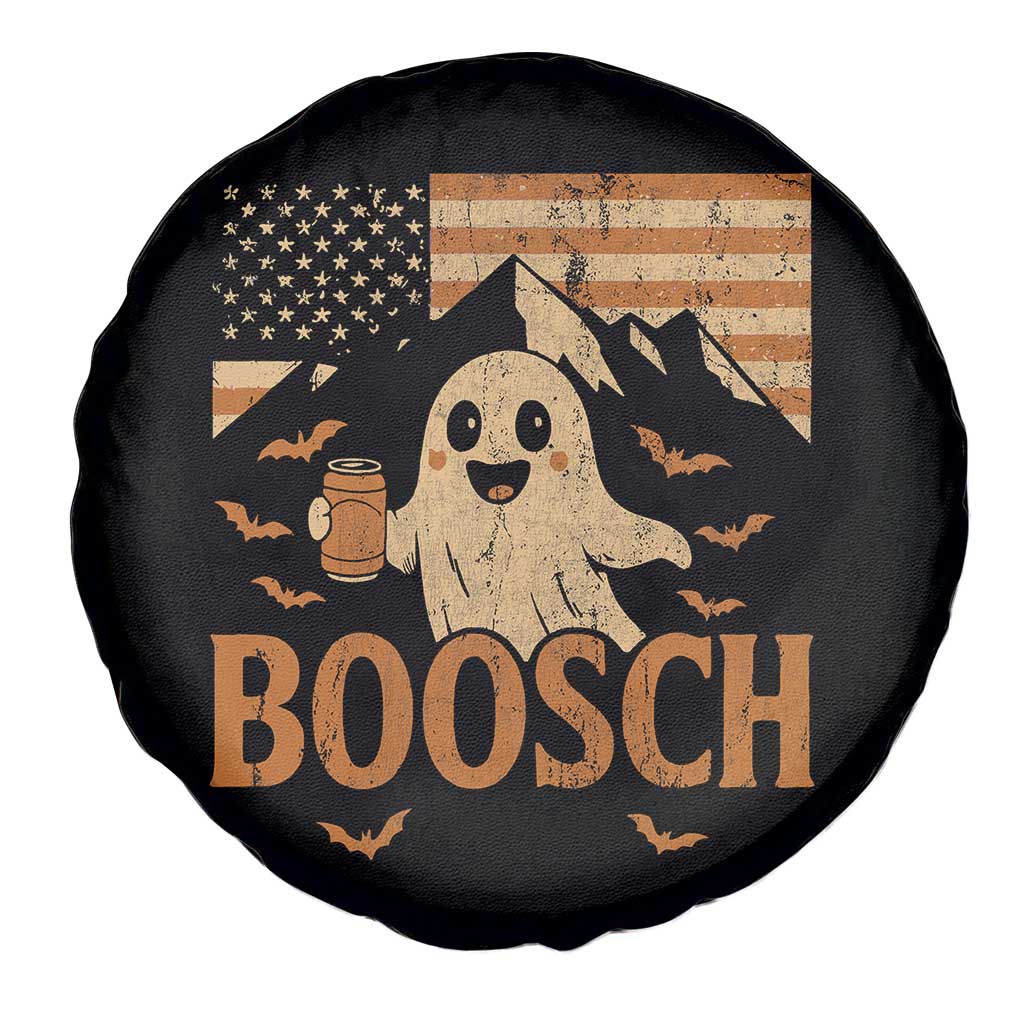 Funny Ghost Boosch Beer Halloween Spare Tire Cover Vintage American Flag TS11 Print Your Wear