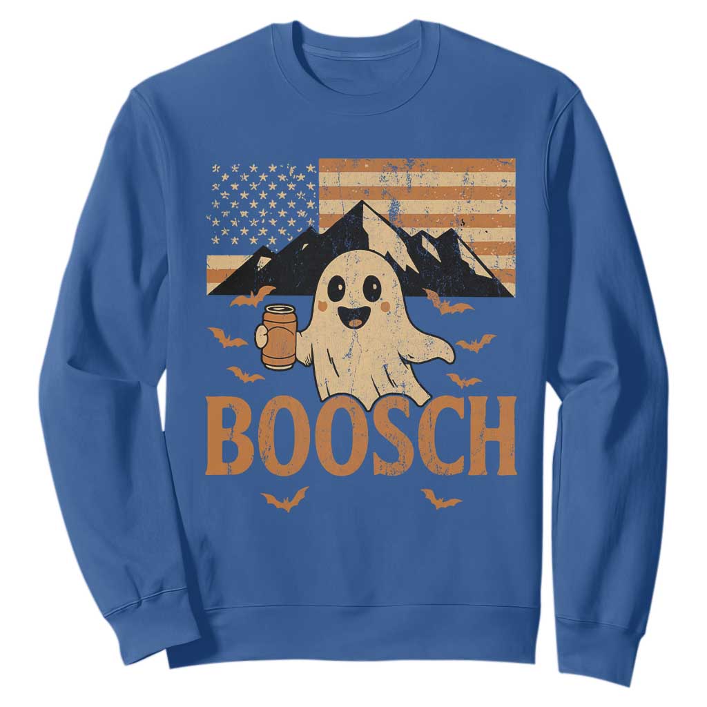 Funny Ghost Boosch Beer Halloween Sweatshirt Vintage American Flag TS11 Royal Blue Print Your Wear