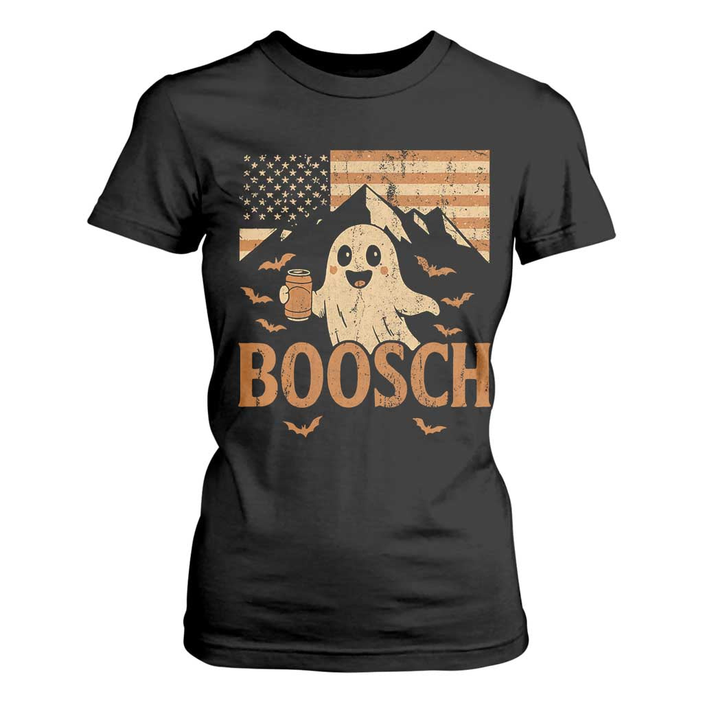 Funny Ghost Boosch Beer Halloween T Shirt For Women Vintage American Flag TS11 Black Print Your Wear