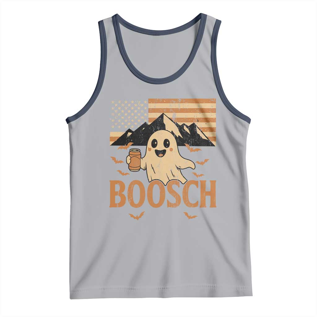 Funny Ghost Boosch Beer Halloween Tank Top Vintage American Flag TS11 Athletic Heather Navy Print Your Wear