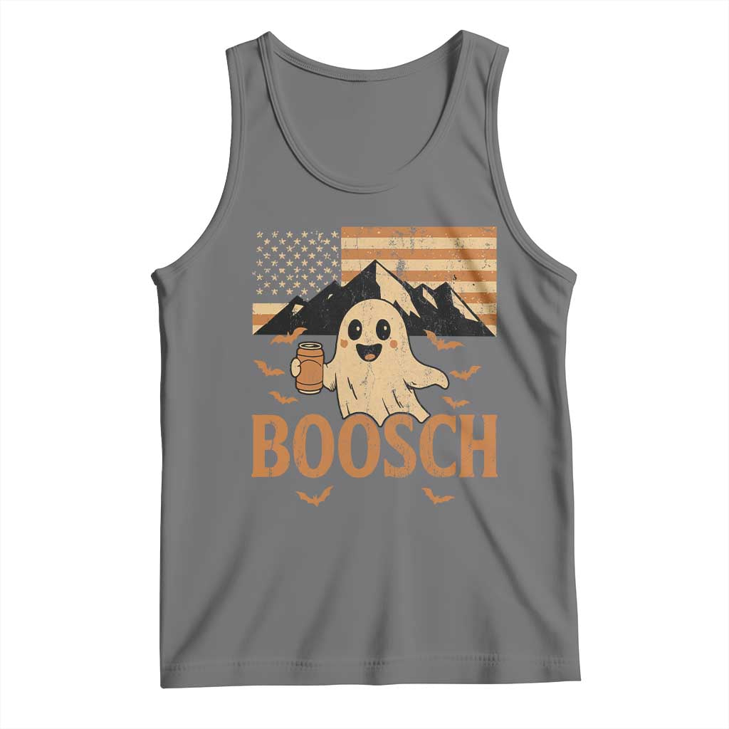 Funny Ghost Boosch Beer Halloween Tank Top Vintage American Flag TS11 Black Heather Print Your Wear