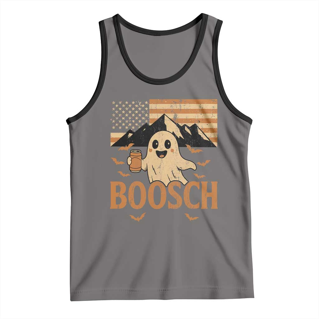 Funny Ghost Boosch Beer Halloween Tank Top Vintage American Flag TS11 Deep Heather Black Print Your Wear