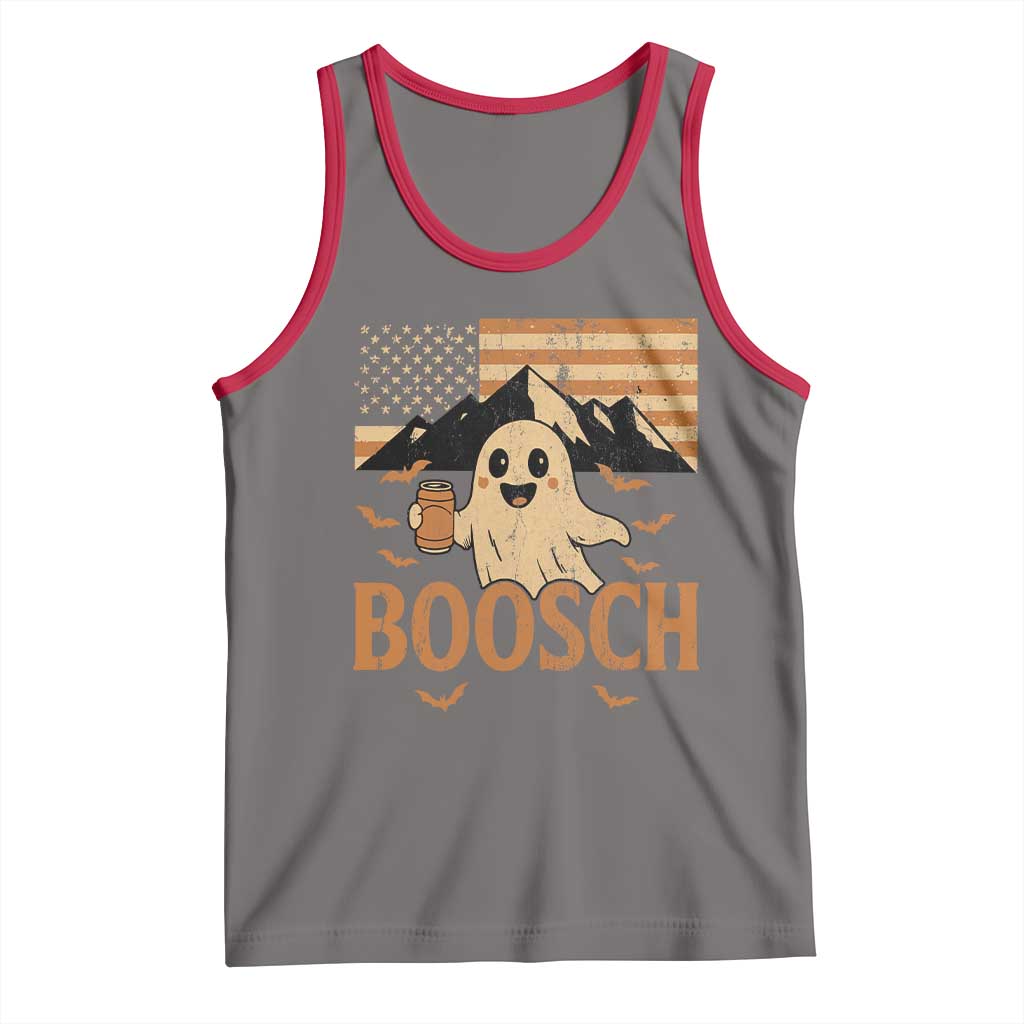 Funny Ghost Boosch Beer Halloween Tank Top Vintage American Flag TS11 Deep Heather Red Print Your Wear