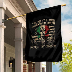Italian By Blood American By Birth Patriot By Choice Garden Flag Funny Italian American Skull USA Flag TS11 Print Your Wear