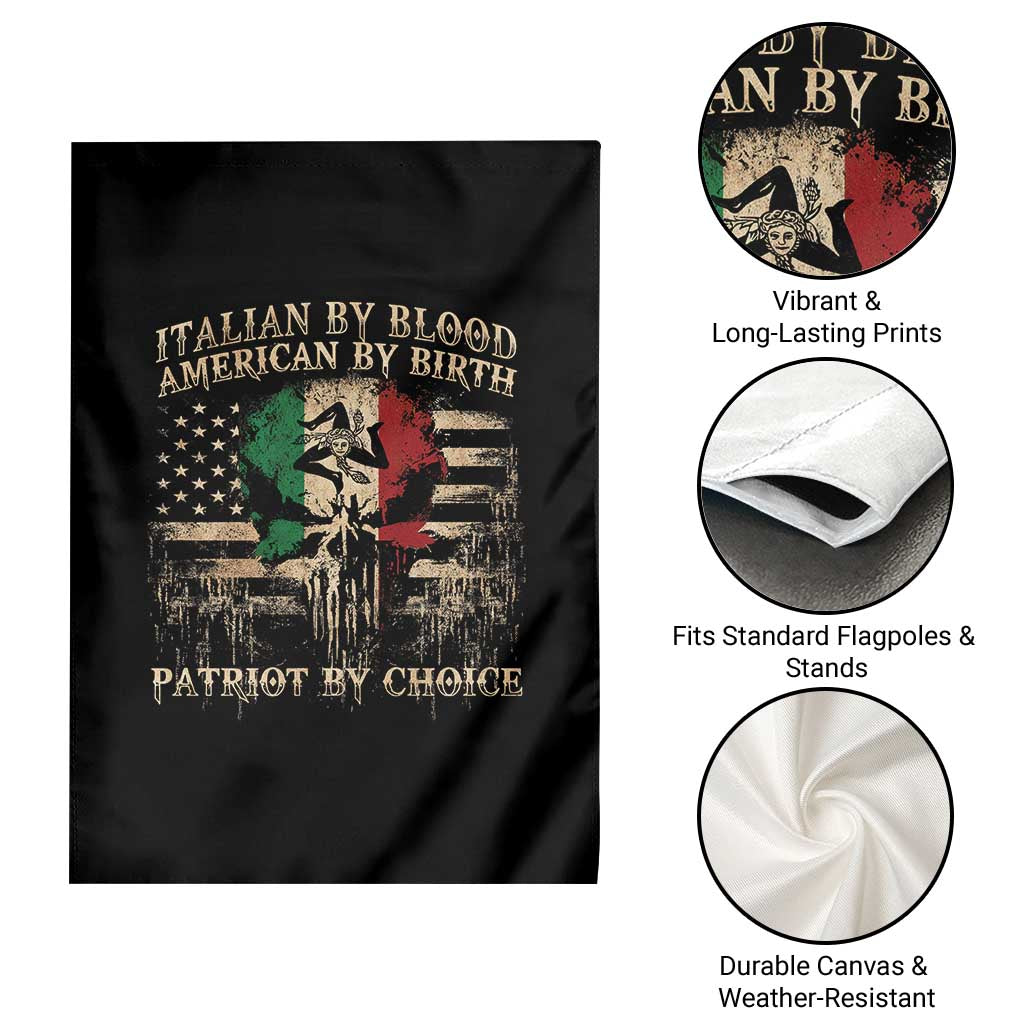 Italian By Blood American By Birth Patriot By Choice Garden Flag Funny Italian American Skull USA Flag TS11 Print Your Wear