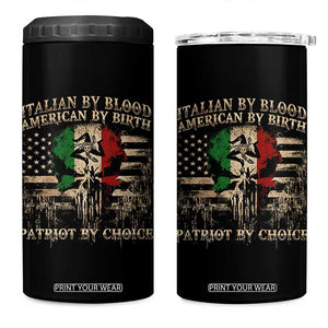 Italian By Blood American By Birth Patriot By Choice 4 in 1 Can Cooler Tumbler Funny Italian American Skull USA Flag TS11 One Size: 16 oz Black Print Your Wear
