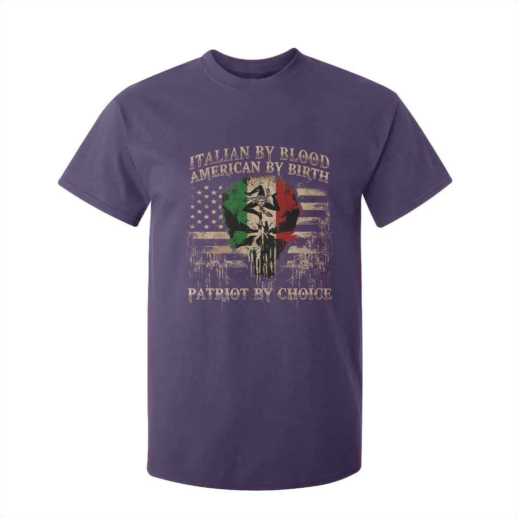 Italian By Blood American By Birth Patriot By Choice T Shirt For Kid Funny Italian American Skull USA Flag TS11 Purple Print Your Wear