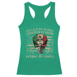 Italian By Blood American By Birth Patriot By Choice Racerback Tank Top Funny Italian American Skull USA Flag TS11 Irish Green Print Your Wear