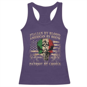 Italian By Blood American By Birth Patriot By Choice Racerback Tank Top Funny Italian American Skull USA Flag TS11 Purple Print Your Wear