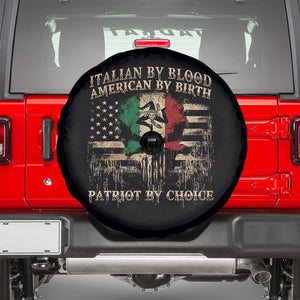 Italian By Blood American By Birth Patriot By Choice Spare Tire Cover Funny Italian American Skull USA Flag TS11 Black Print Your Wear