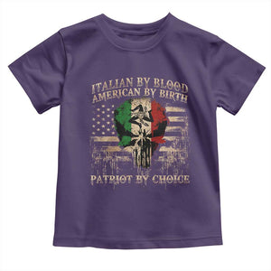 Italian By Blood American By Birth Patriot By Choice Toddler T Shirt Funny Italian American Skull USA Flag TS11 Purple Print Your Wear