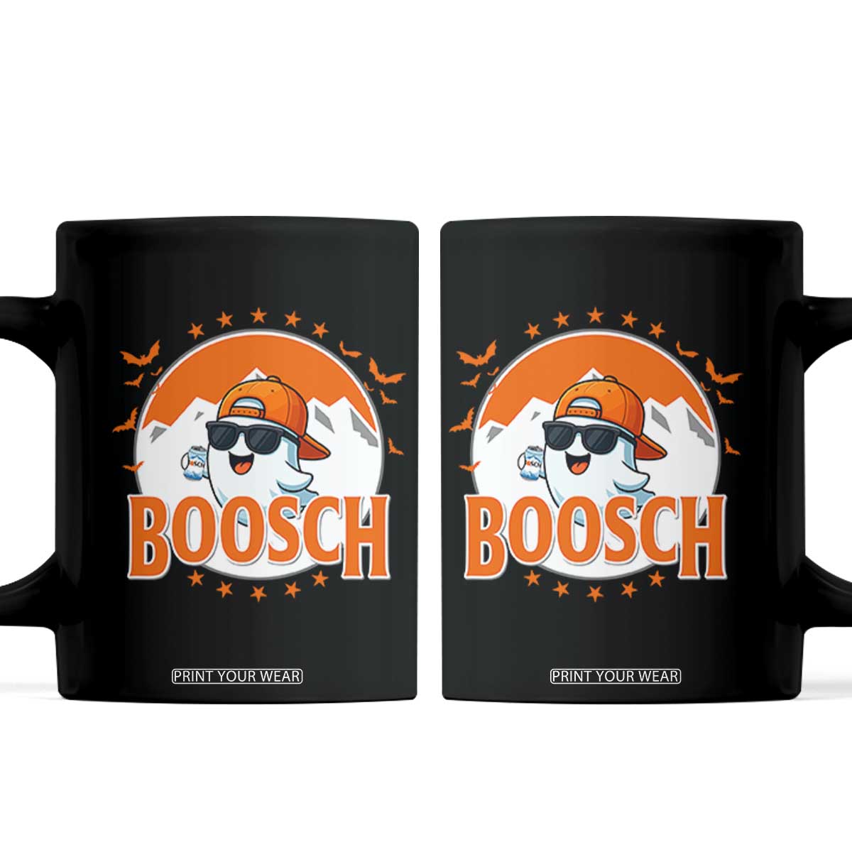 Funny Ghost Boosch Beer Halloween Coffee Mug Mountain Bat TS11 Black Print Your Wear