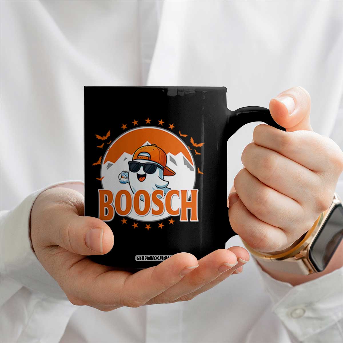 Funny Ghost Boosch Beer Halloween Coffee Mug Mountain Bat TS11 Print Your Wear