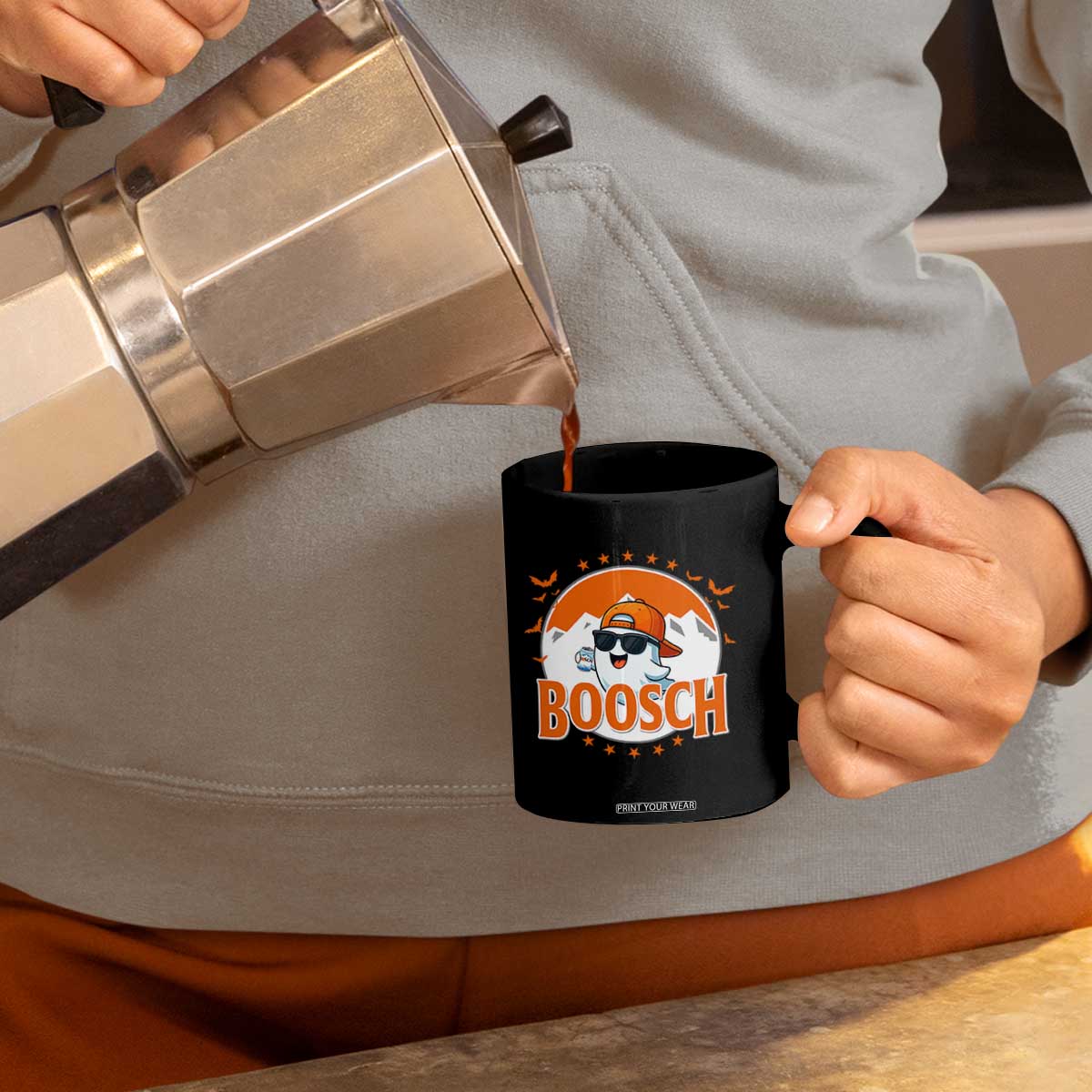 Funny Ghost Boosch Beer Halloween Coffee Mug Mountain Bat TS11 Print Your Wear