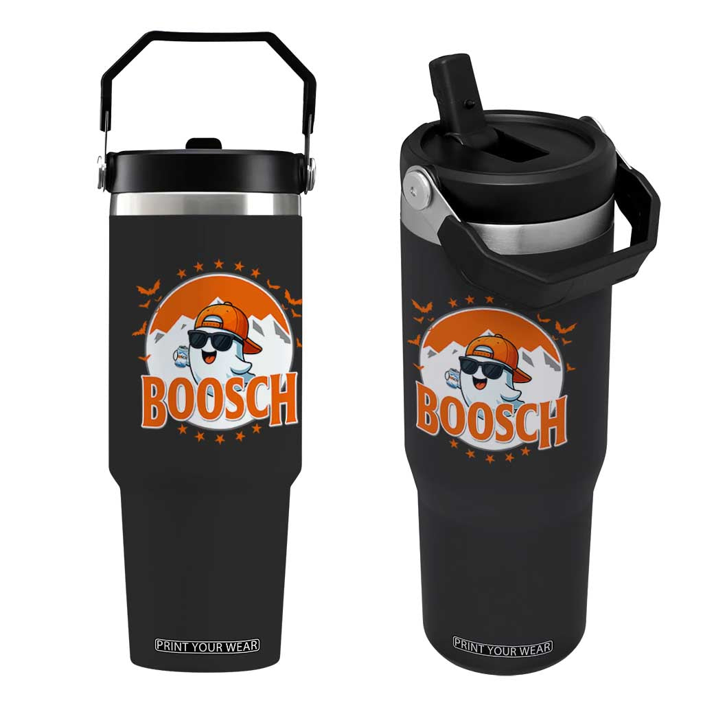Funny Ghost Boosch Beer Halloween Flip Straw Tumbler Mountain Bat TS11 One Size: 30 oz Black Print Your Wear
