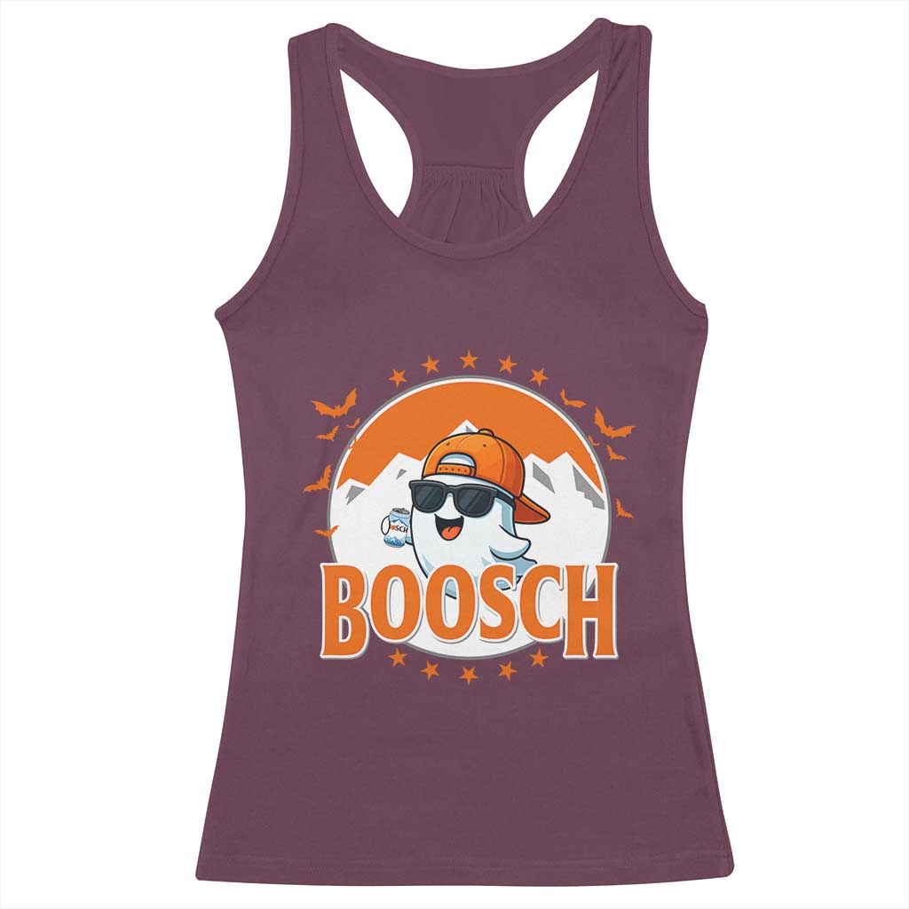 Funny Ghost Boosch Beer Halloween Racerback Tank Top Mountain Bat TS11 Maroon Print Your Wear