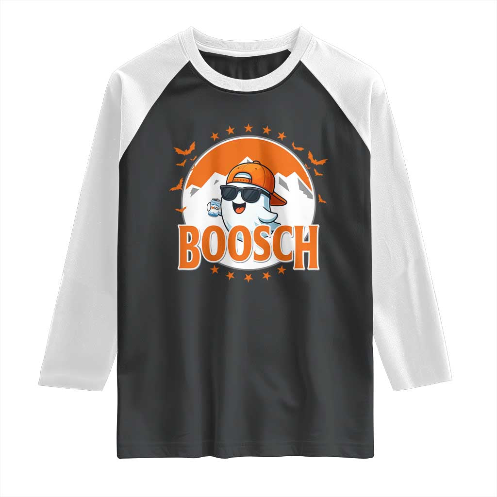 Funny Ghost Boosch Beer Halloween Raglan Shirt Mountain Bat TS11 Black White Print Your Wear