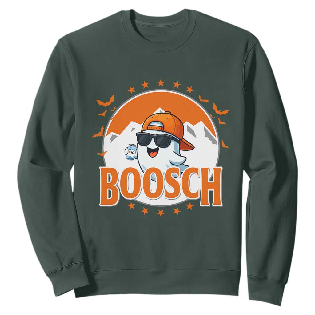 Funny Ghost Boosch Beer Halloween Sweatshirt Mountain Bat TS11 Dark Forest Green Print Your Wear