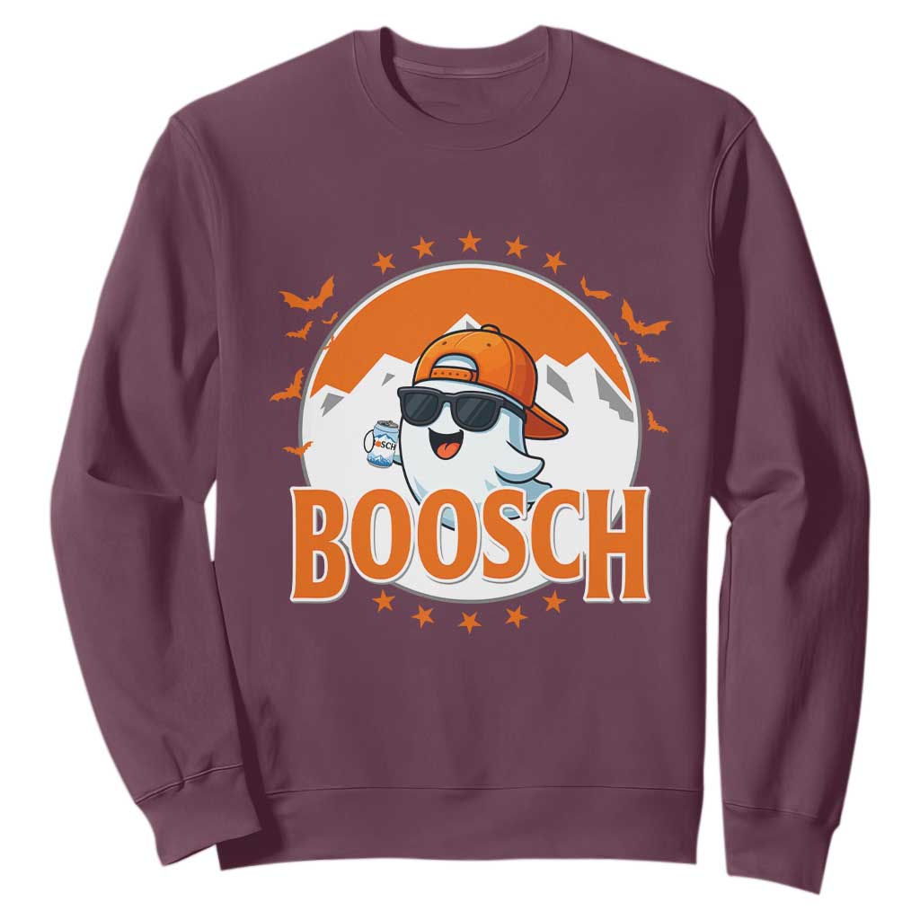 Funny Ghost Boosch Beer Halloween Sweatshirt Mountain Bat TS11 Maroon Print Your Wear
