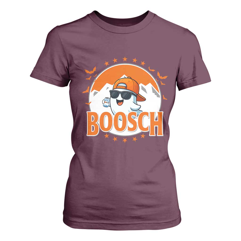 Funny Ghost Boosch Beer Halloween T Shirt For Women Mountain Bat TS11 Maroon Print Your Wear