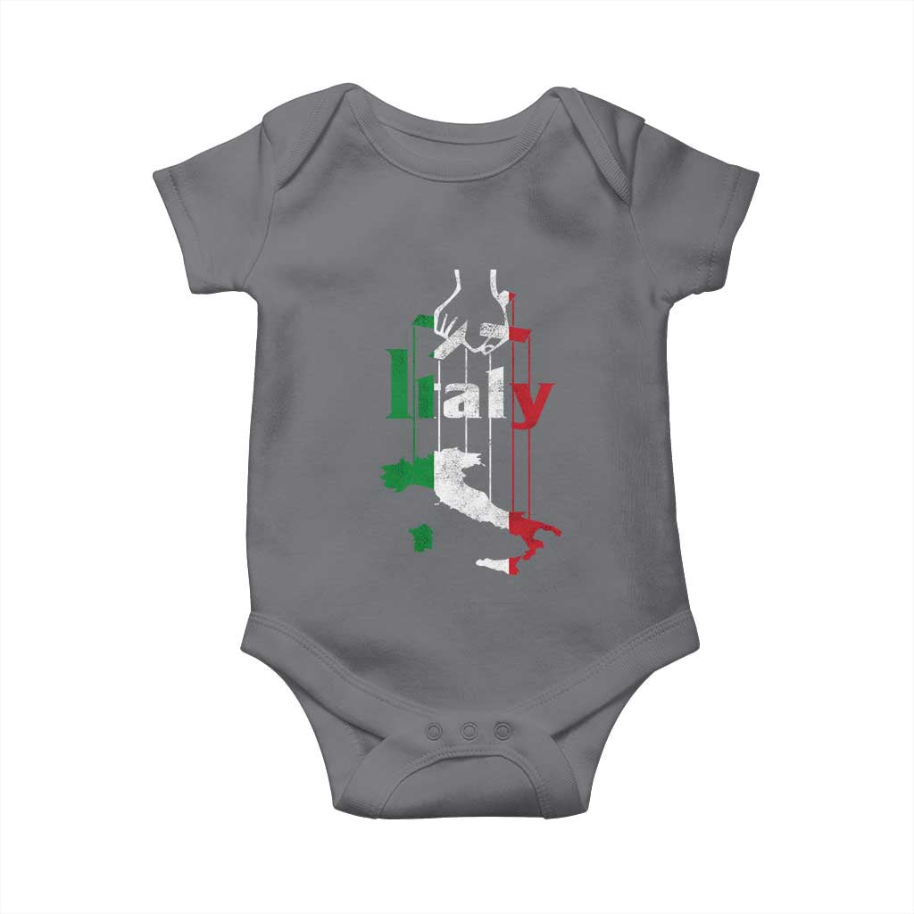 Funny Italia Heritage Pride Baby Onesie Vintage Italian Map Mafia Gangster TS11 Charcoal Print Your Wear