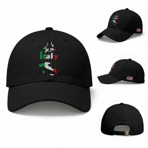 Funny Italia Heritage Pride Baseball Cap Vintage Italian Map Mafia Gangster TS11 Baseball Cap Universal Fit Black Print Your Wear