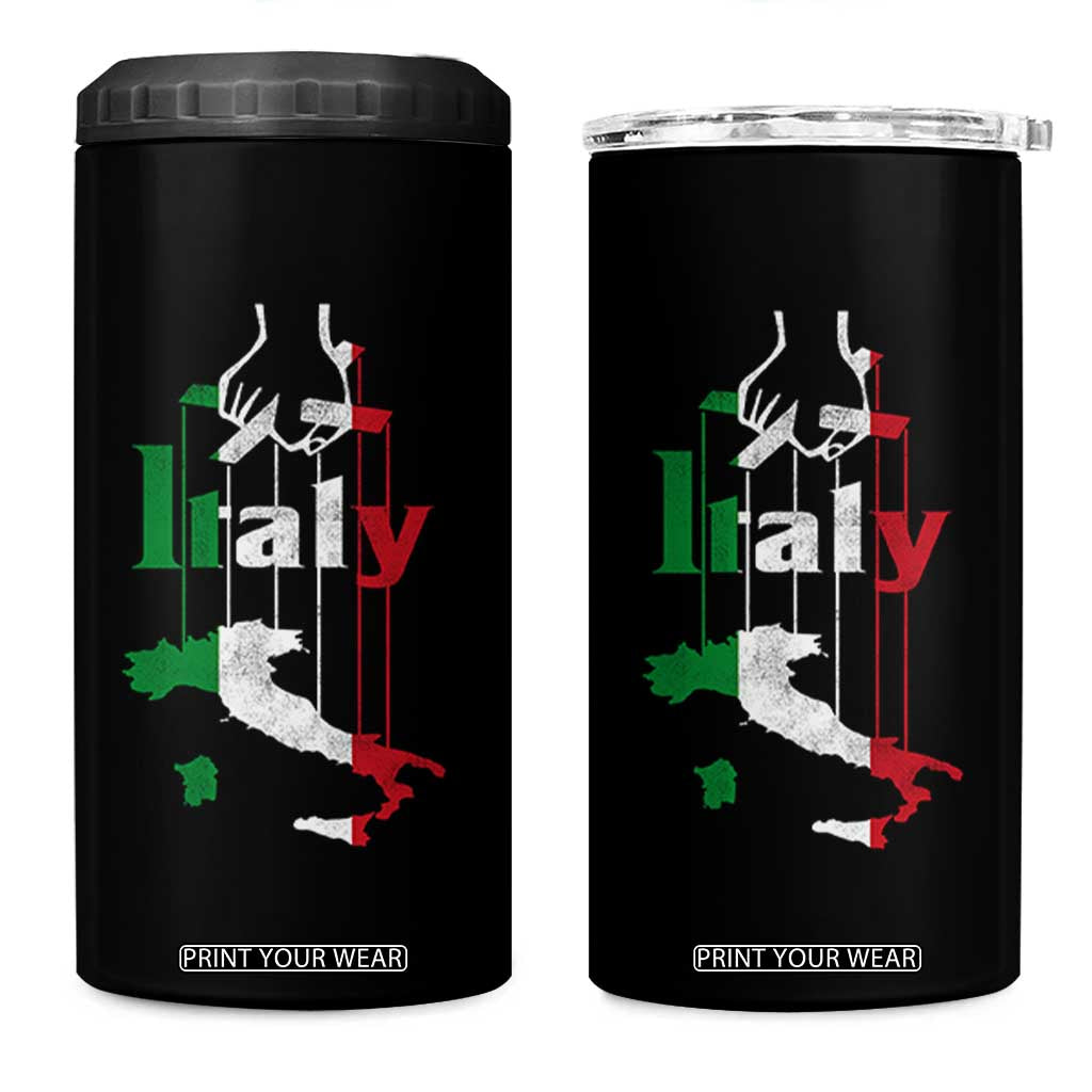 Funny Italia Heritage Pride 4 in 1 Can Cooler Tumbler Vintage Italian Map Mafia Gangster TS11 One Size: 16 oz Black Print Your Wear