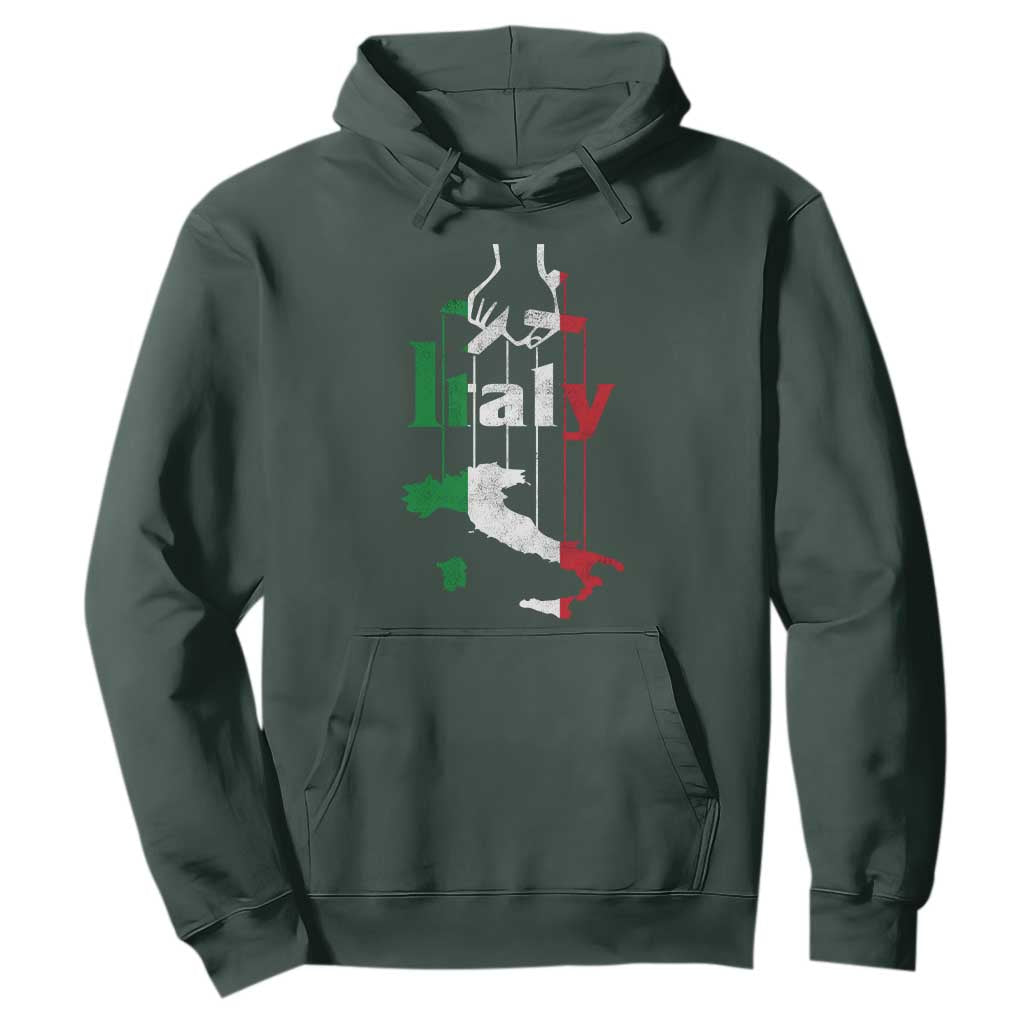 Funny Italia Heritage Pride Hoodie Vintage Italian Map Mafia Gangster TS11 Dark Forest Green Print Your Wear