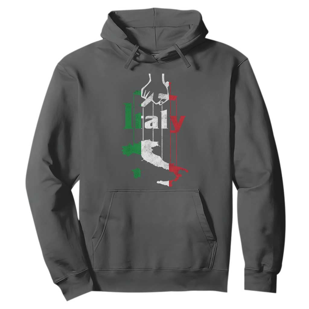 Funny Italia Heritage Pride Hoodie Vintage Italian Map Mafia Gangster TS11 Dark Heather Print Your Wear