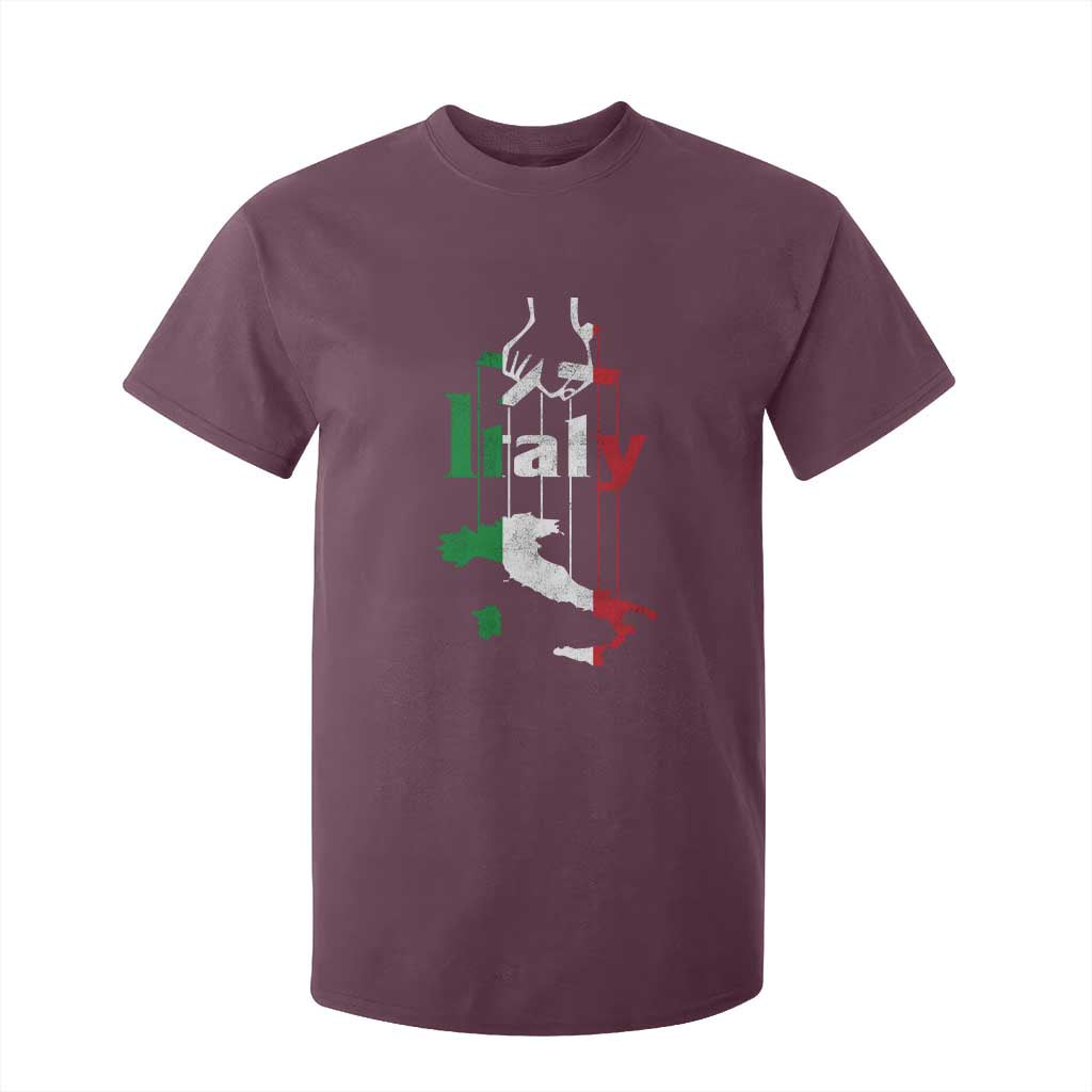 Funny Italia Heritage Pride T Shirt For Kid Vintage Italian Map Mafia Gangster TS11 Maroon Print Your Wear