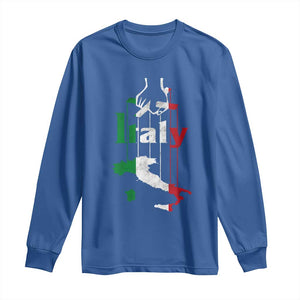 Funny Italia Heritage Pride Long Sleeve Shirt Vintage Italian Map Mafia Gangster TS11 Royal Blue Print Your Wear