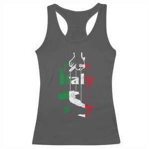 Funny Italia Heritage Pride Racerback Tank Top Vintage Italian Map Mafia Gangster TS11 Dark Heather Print Your Wear