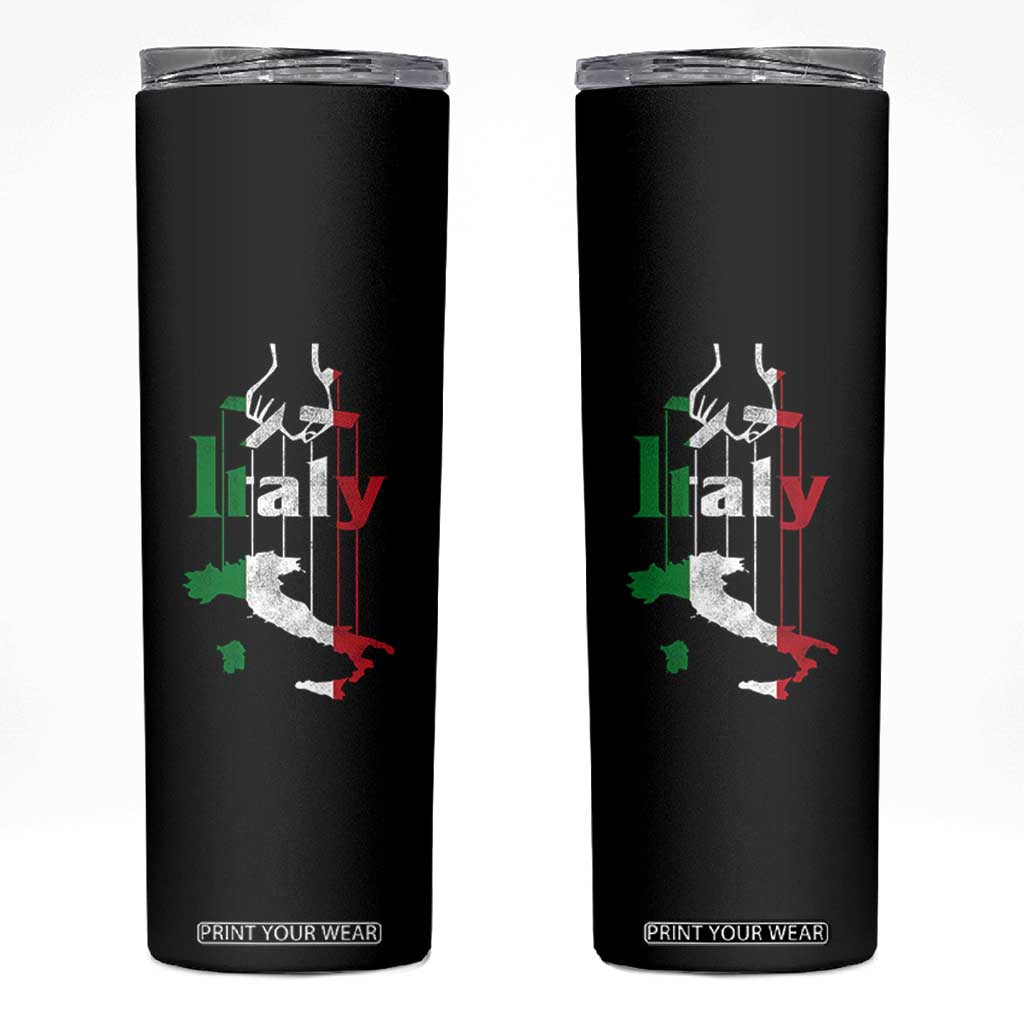 Funny Italia Heritage Pride Skinny Tumbler Vintage Italian Map Mafia Gangster TS11 Black Print Your Wear