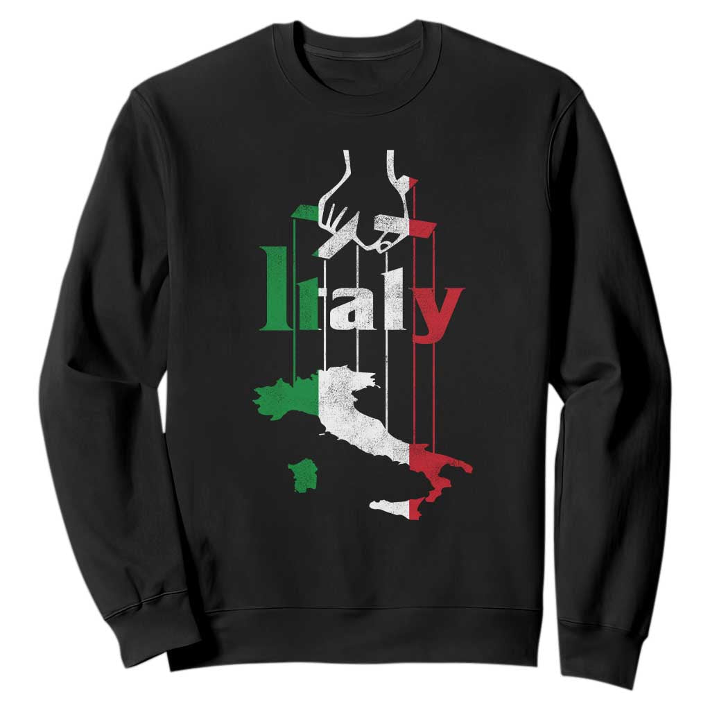 Funny Italia Heritage Pride Sweatshirt Vintage Italian Map Mafia Gangster TS11 Black Print Your Wear