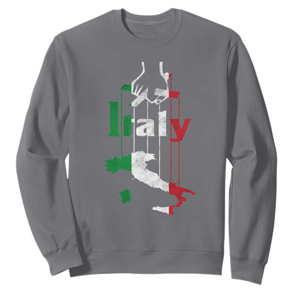 Funny Italia Heritage Pride Sweatshirt Vintage Italian Map Mafia Gangster TS11 Charcoal Print Your Wear