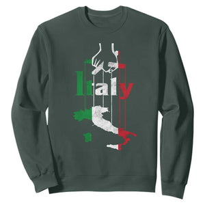 Funny Italia Heritage Pride Sweatshirt Vintage Italian Map Mafia Gangster TS11 Dark Forest Green Print Your Wear
