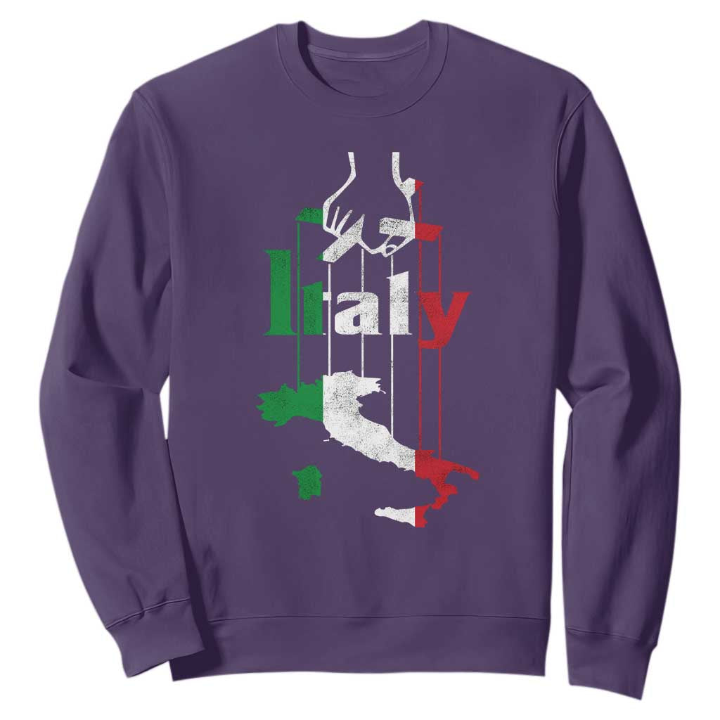 Funny Italia Heritage Pride Sweatshirt Vintage Italian Map Mafia Gangster TS11 Purple Print Your Wear